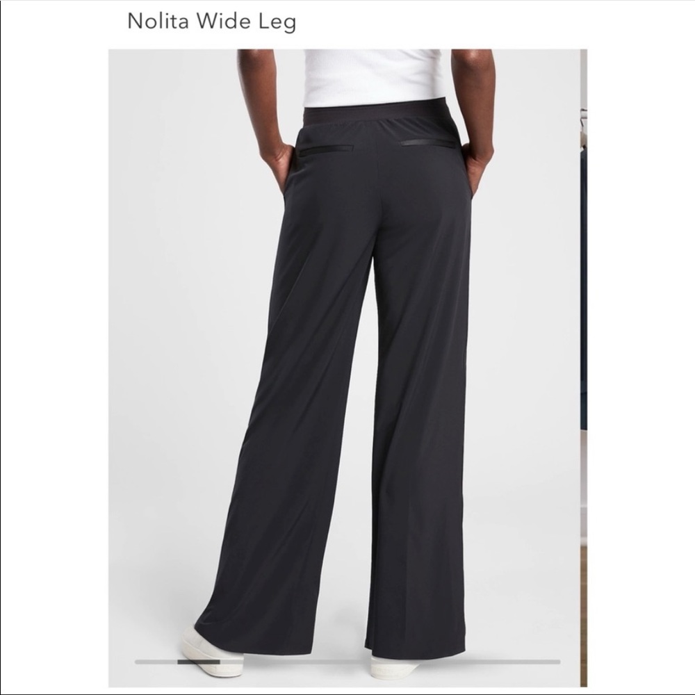 ATHLETA Size 10 Black Nolita Wide Leg Pants 657665 Athleisure- work or lounge